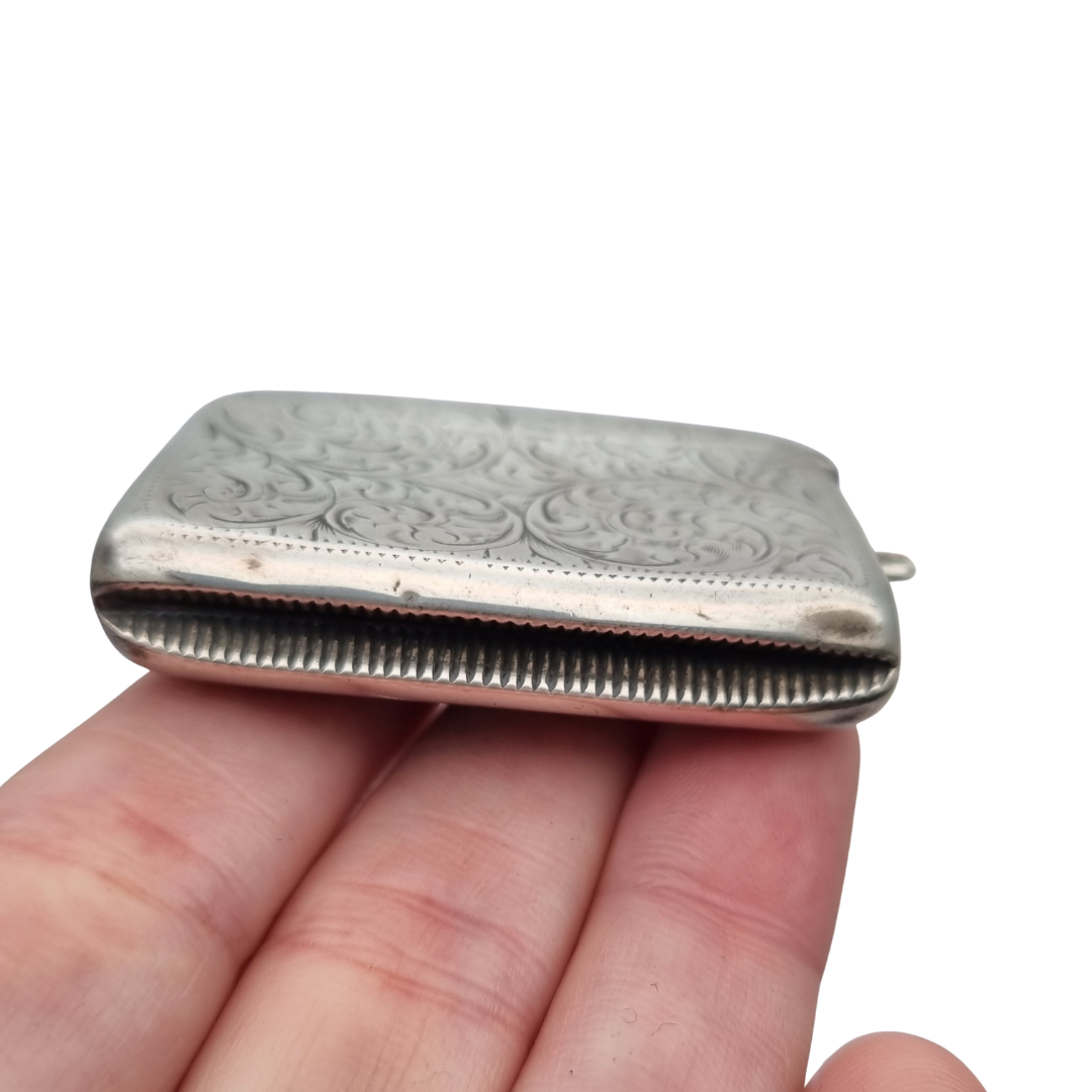 Antique Edwardian Silver Vesta Case Birmingham 1905, W.H William M Hayes