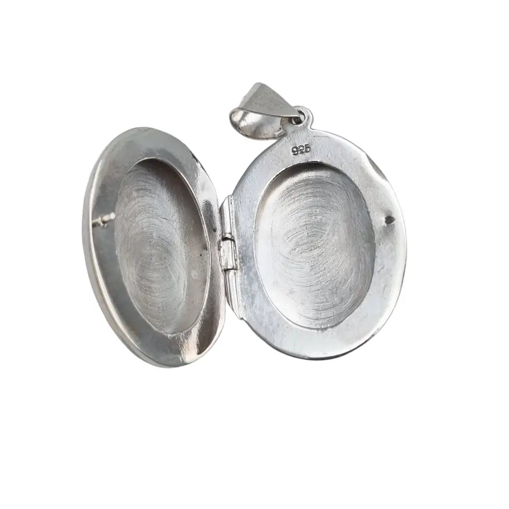 Medallón en forma de óvalo plata ley antigua vintage portafotos colgante