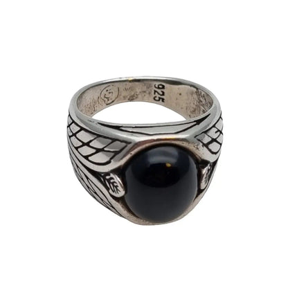 Anillo vintage mujer onix anillo negro plata de ley regalos originales