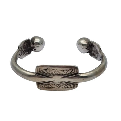 Pulsera tobillera de plata khalkhal joya tribal antigua tuareg hecha a mano.