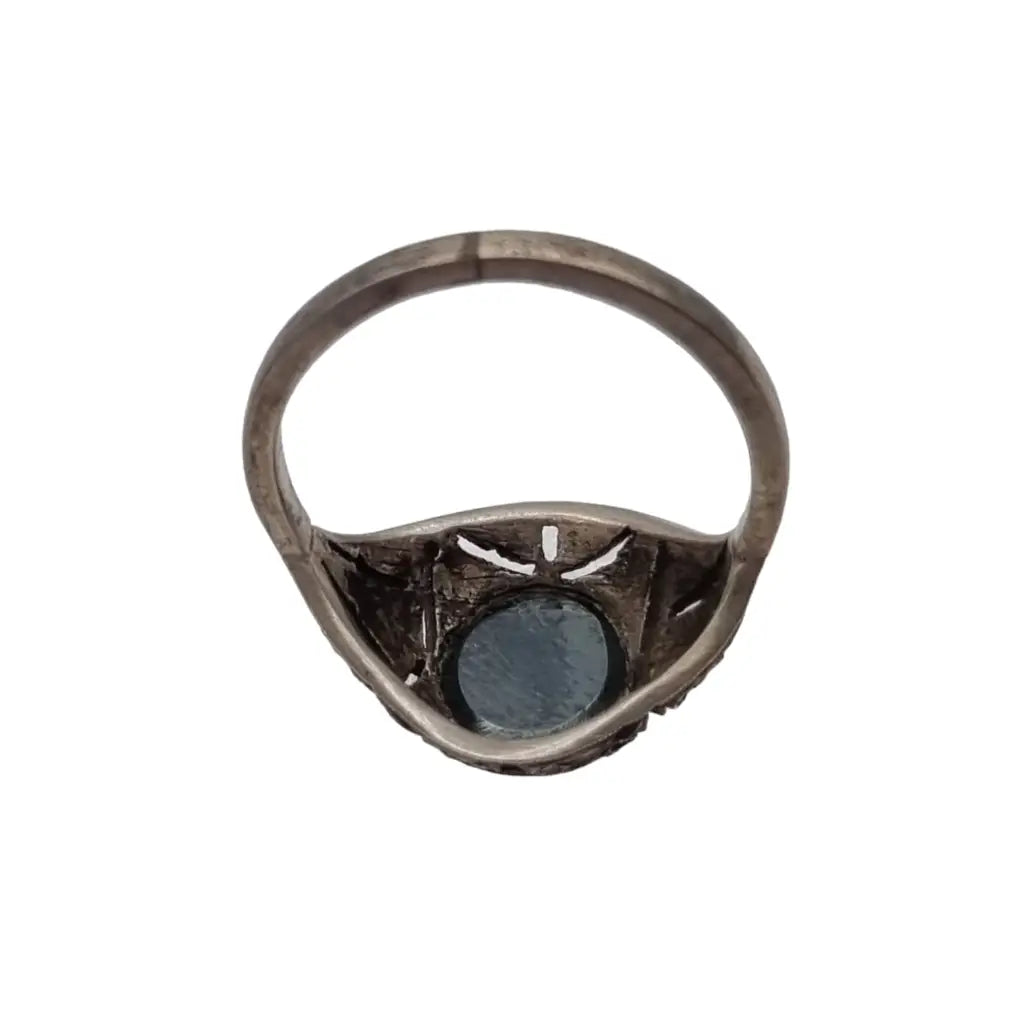 Anillo antiguo art déco en plata 925 con piedra hematite un regalo atemporal.