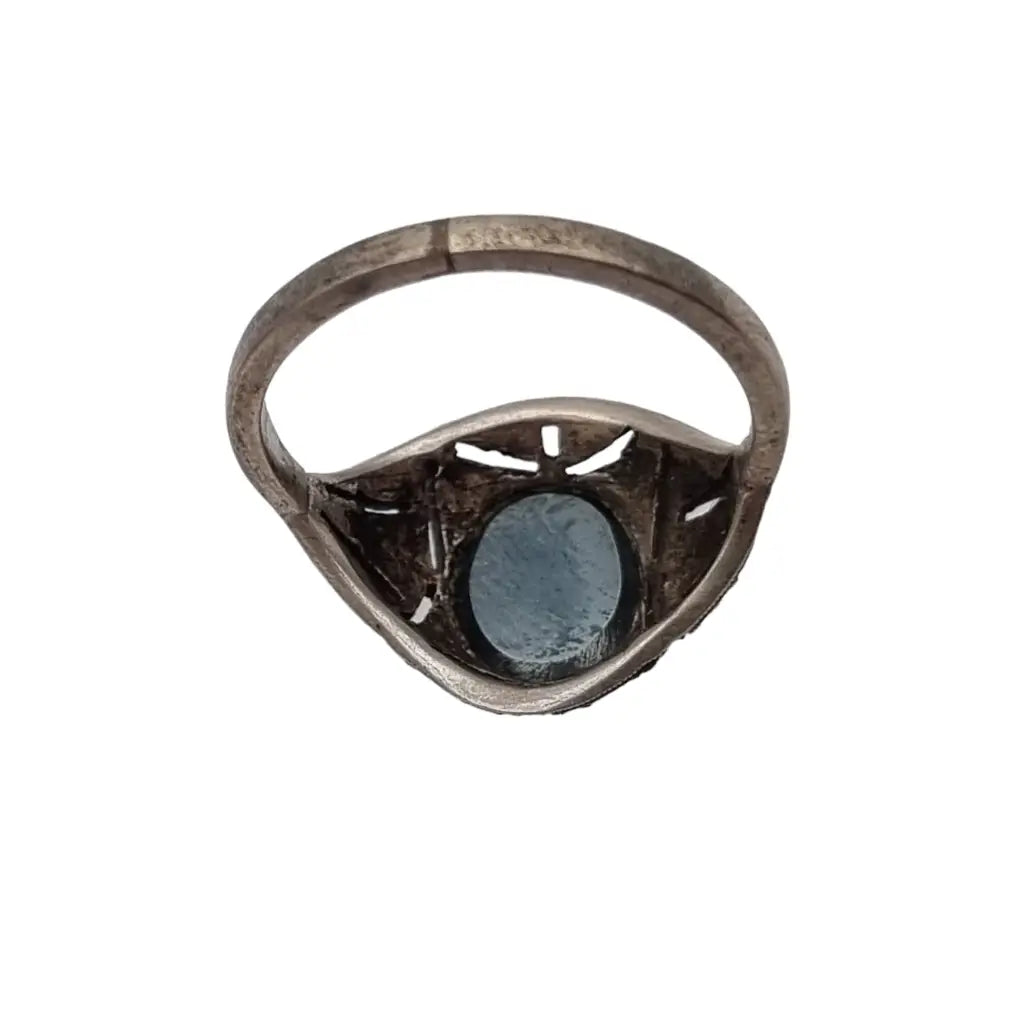 Anillo antiguo art déco en plata 925 con piedra hematite un regalo atemporal.