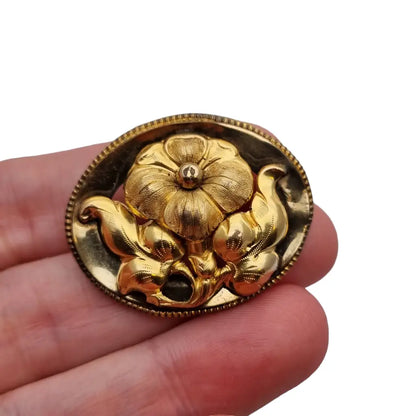 Broche victoriano floral dorado antiguo ideal para regalar. - LaBizarreSusu