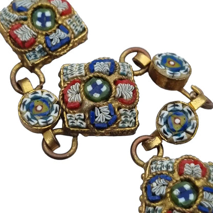 Pulsera de micromosaico italiano los años 40 joyas antiguas y vintage.