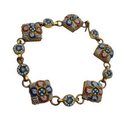 Pulsera de micromosaico italiano los años 40 joyas antiguas y vintage.