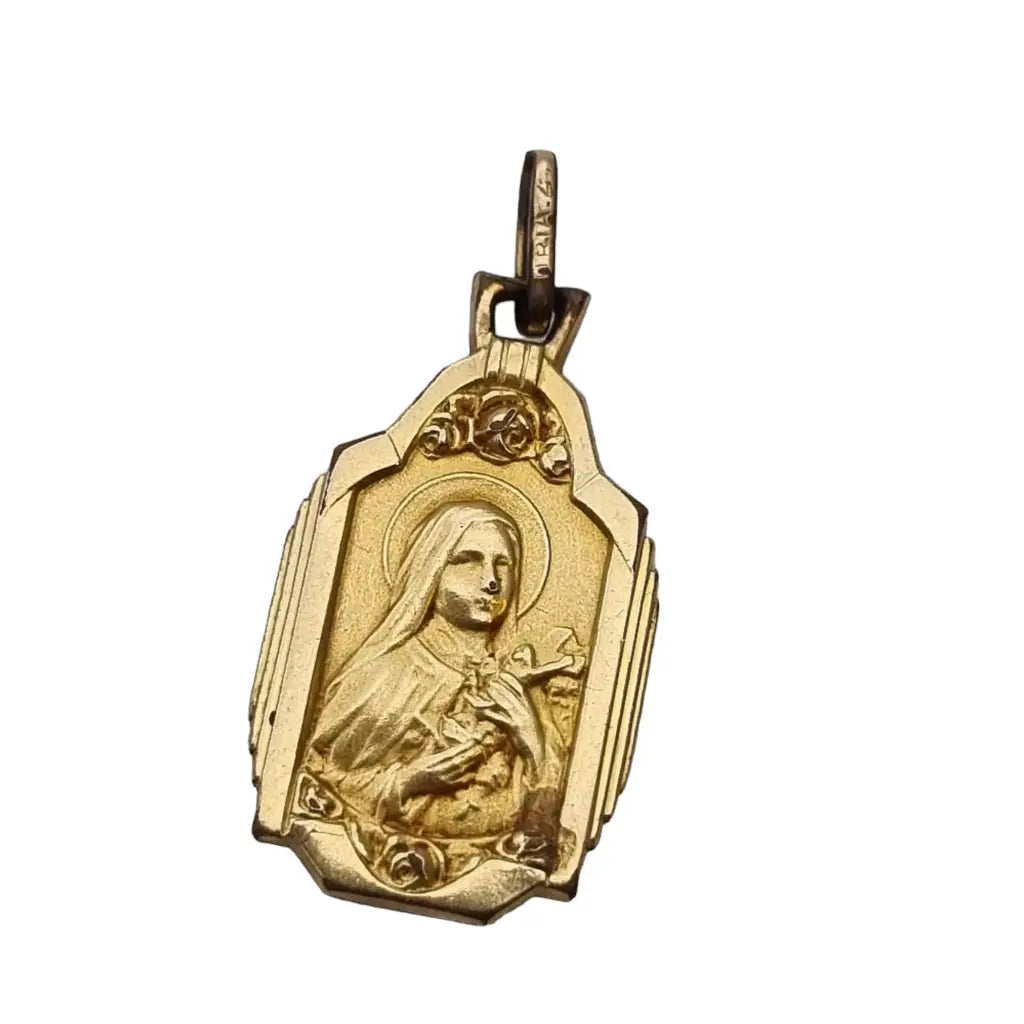 Colgante virgen dorada modernista medalla religiosa marca oria. - LaBizarreSusu