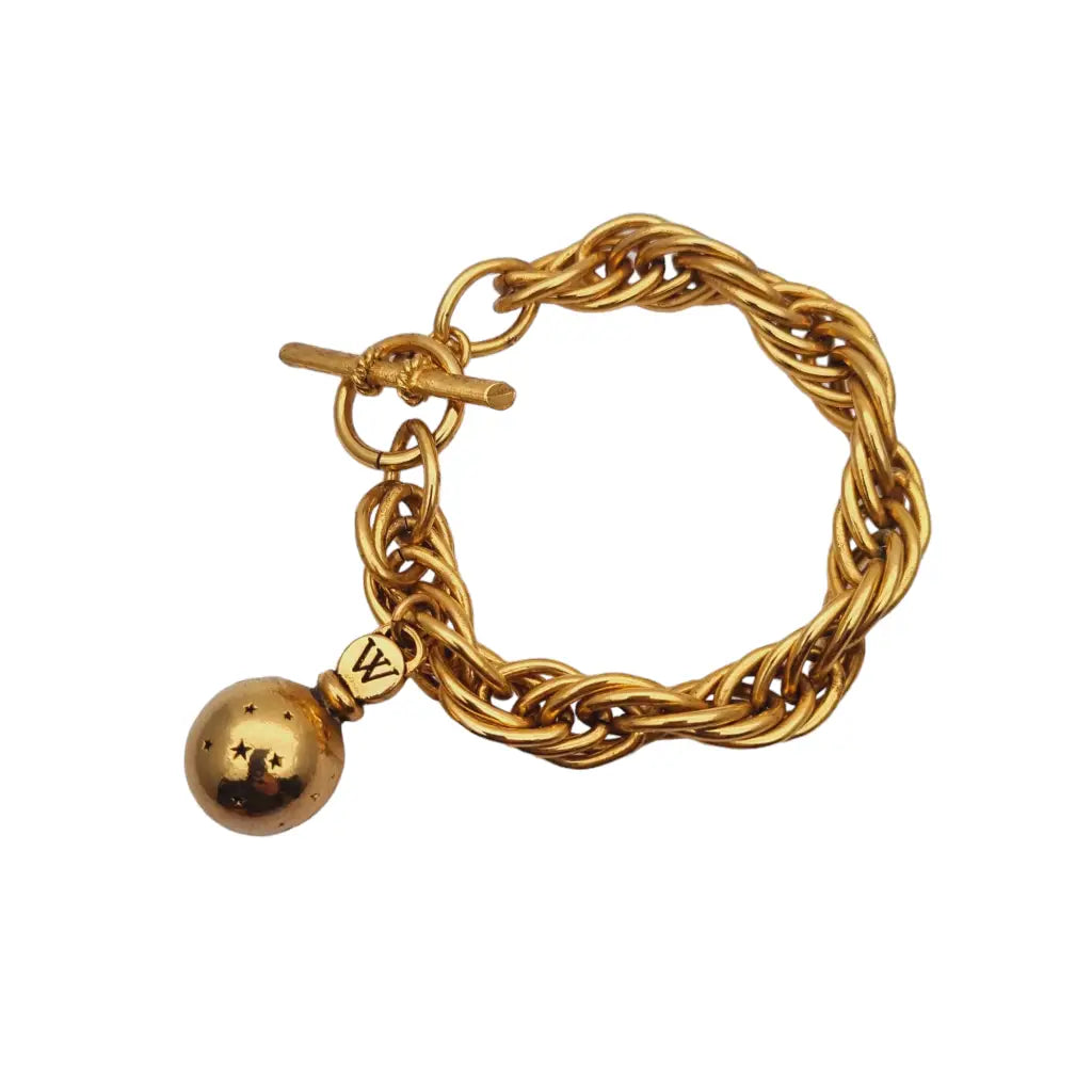 Pulsera vintage dorada de perfume worth dans la nuit años 80. - LaBizarreSusu