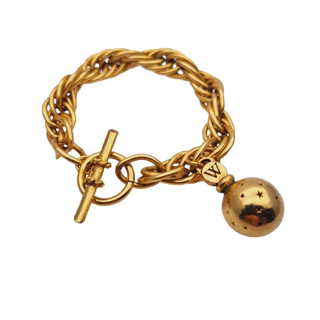 Pulsera vintage dorada de perfume worth dans la nuit años 80. - LaBizarreSusu