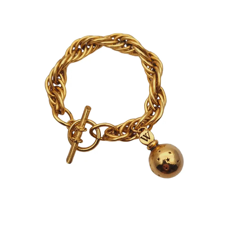 Pulsera vintage dorada de perfume worth dans la nuit años 80. - LaBizarreSusu