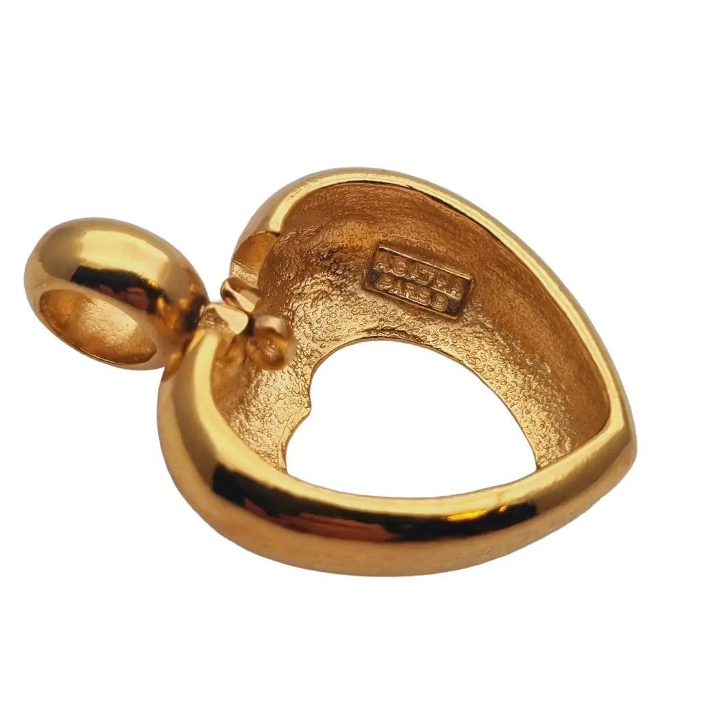 Colgante corazón dorado de agatha paris joyería chic francesa 80s.