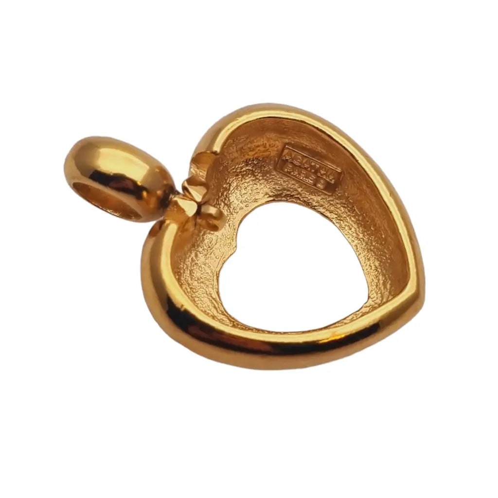 Colgante corazón dorado de agatha paris joyería chic francesa 80s.