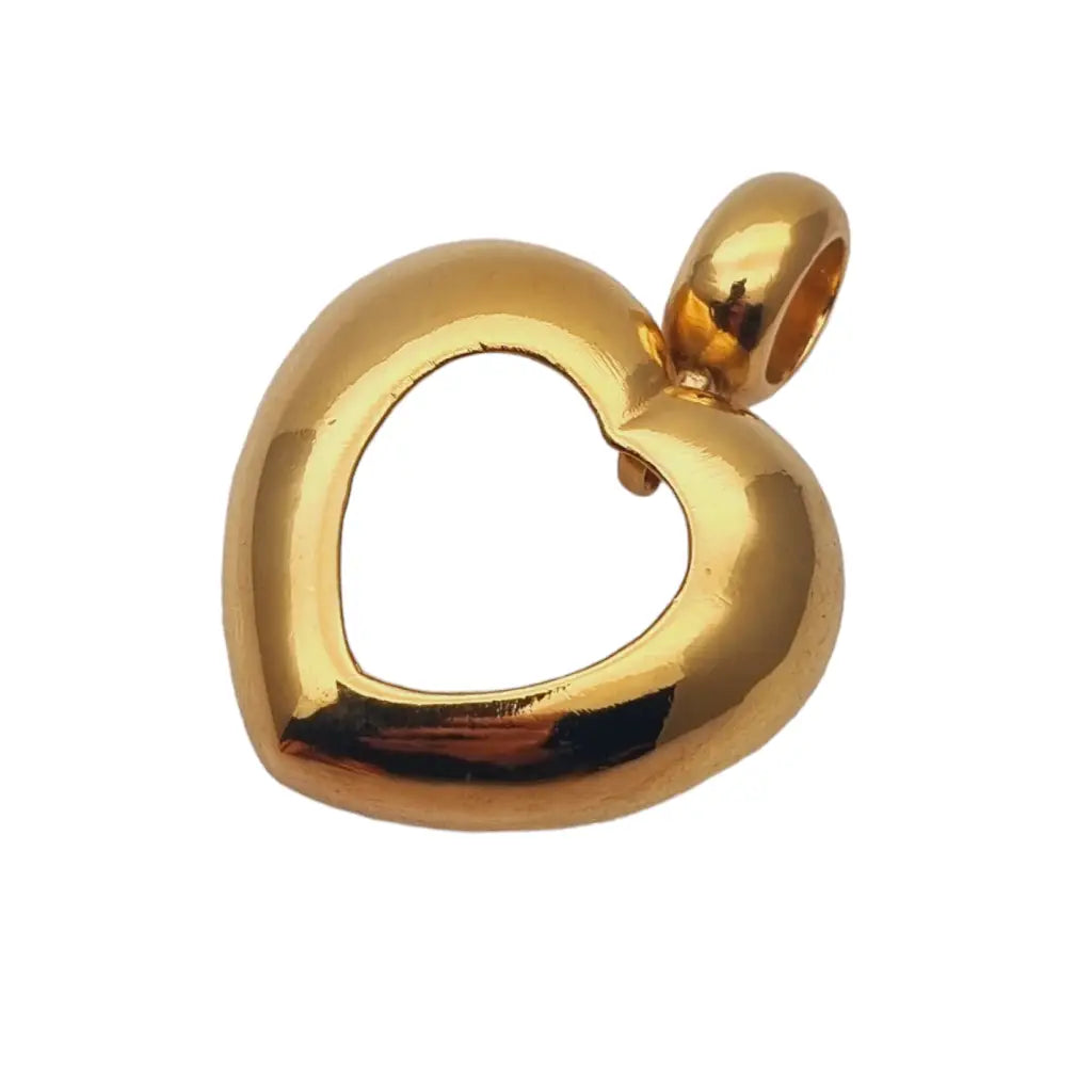 Colgante corazón dorado de agatha paris joyería chic francesa 80s.