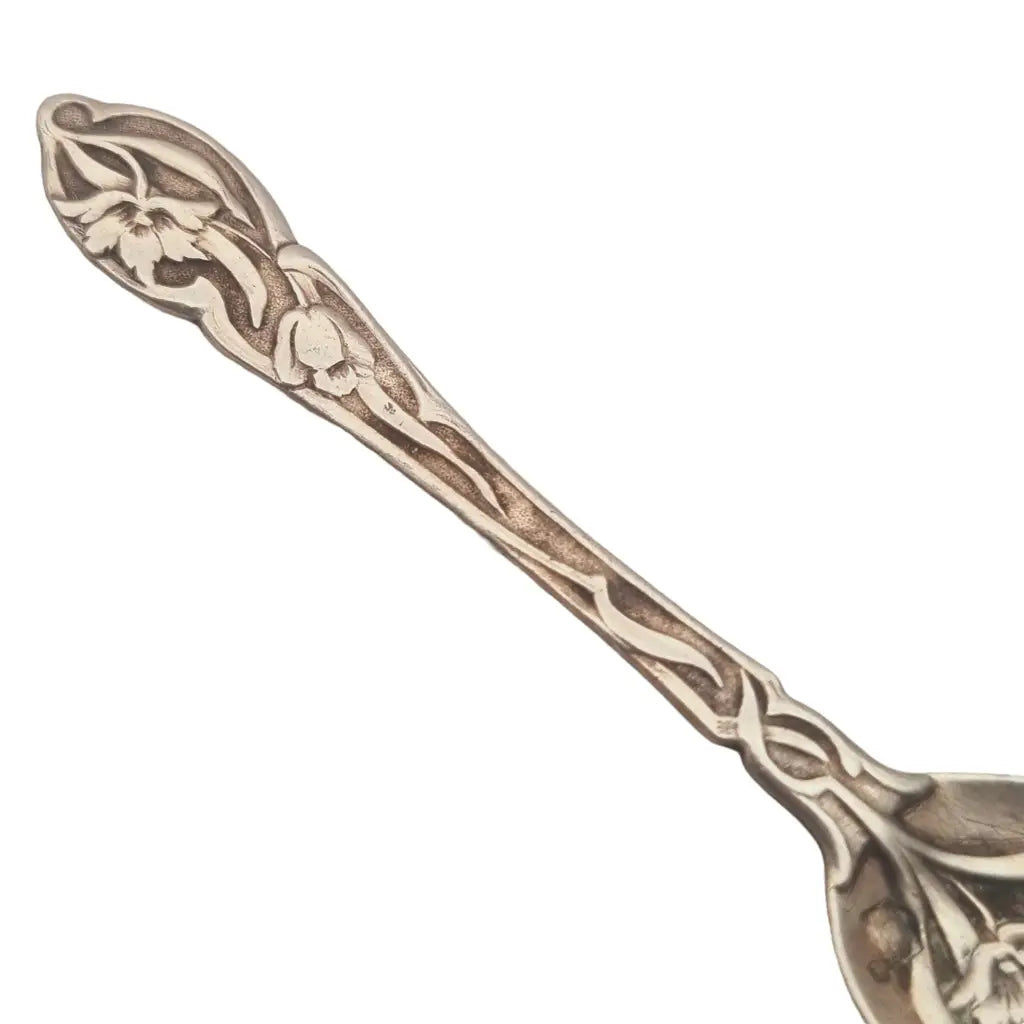 Cuchara modernista de plata flores art nouveau regalos para coleccionistas.