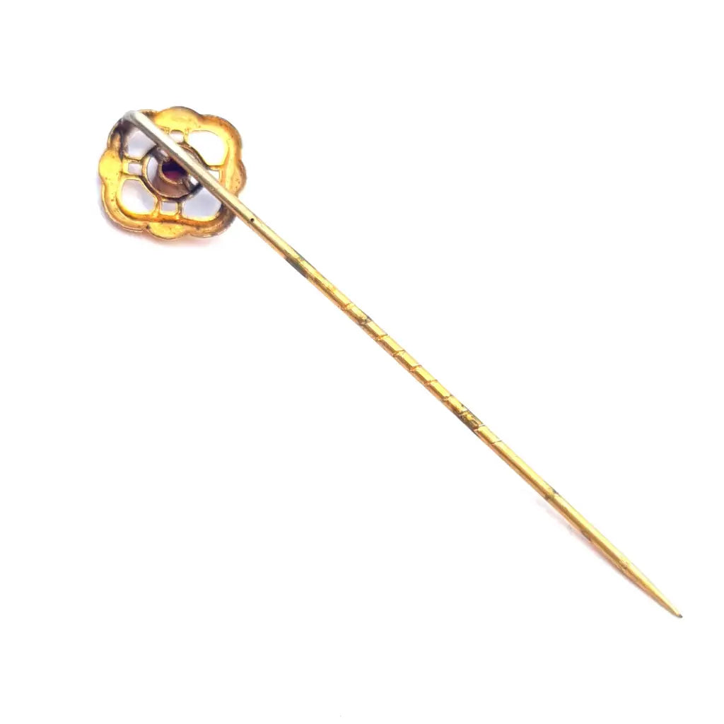 Alfiler victoriano de oro 9 k circa 1900 joyas antiguas en su caja