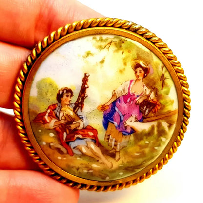 Broche Vintage/Broche de Limoges/Broche Francés. porcelana Limoges.