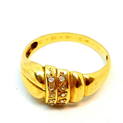 Anillo de oro antiguo. 18 kilates. Circa 1950. Talla 9 3/4