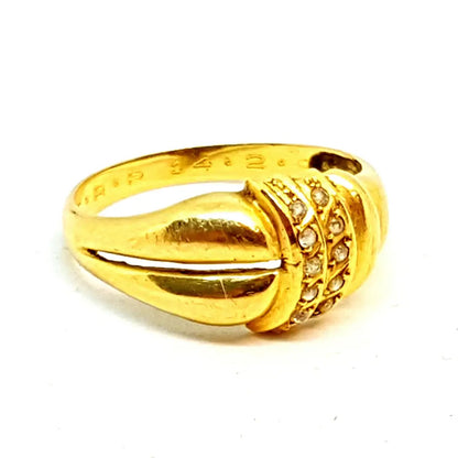 Anillo de oro antiguo. 18 kilates. Circa 1950. Talla 9 3/4