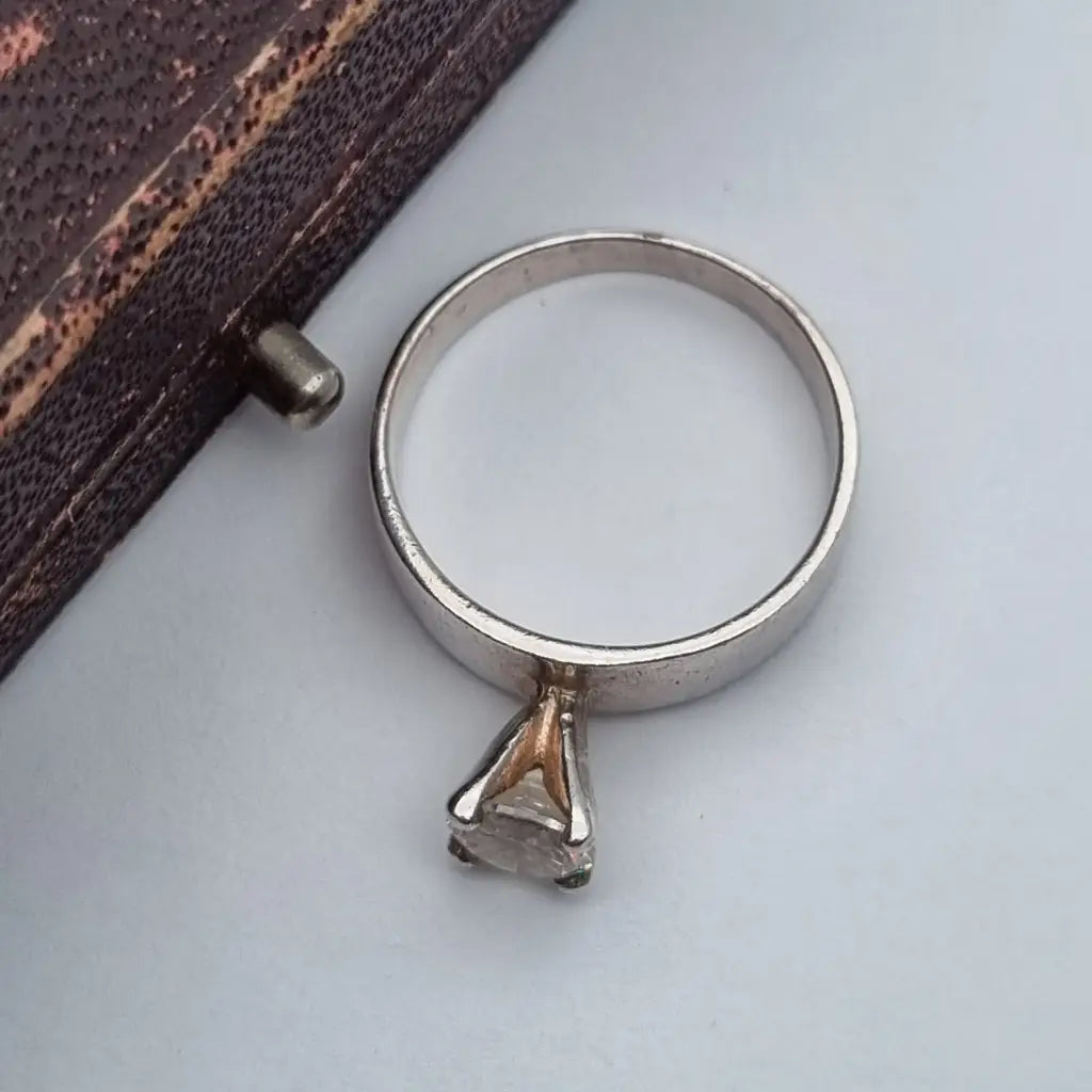 Anillo art déco vintage anillo blanco