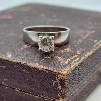 Anillo art déco vintage anillo blanco