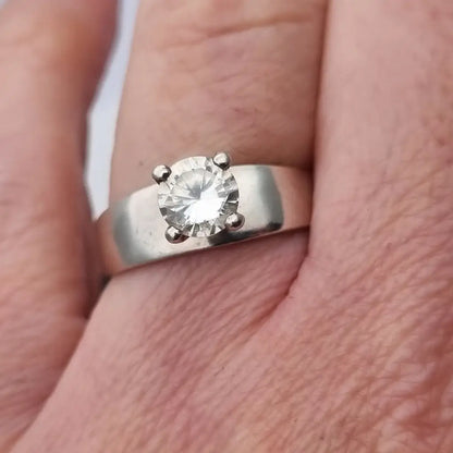 Anillo art déco vintage anillo blanco