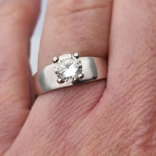 Anillo art déco vintage anillo blanco