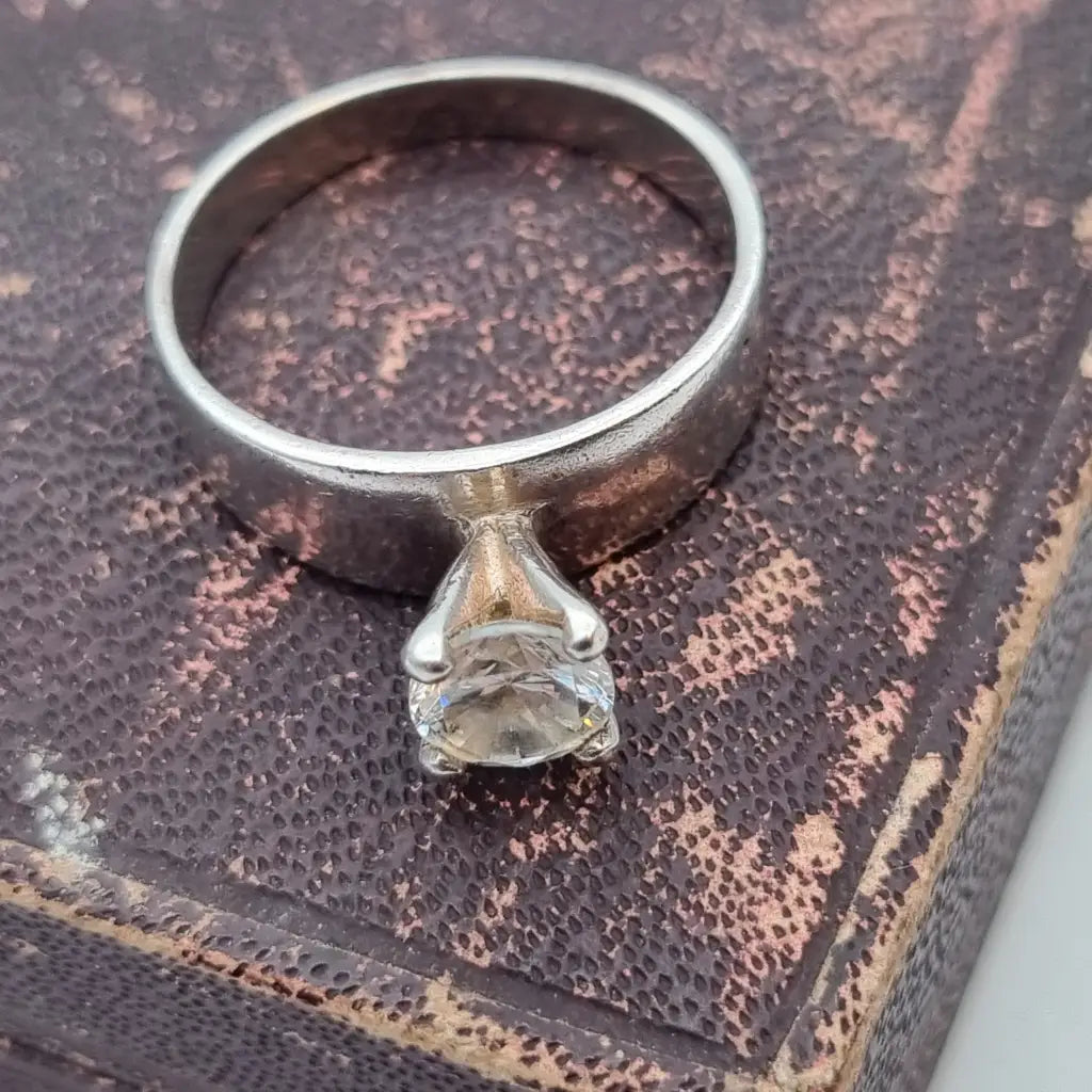 Anillo art déco vintage anillo blanco