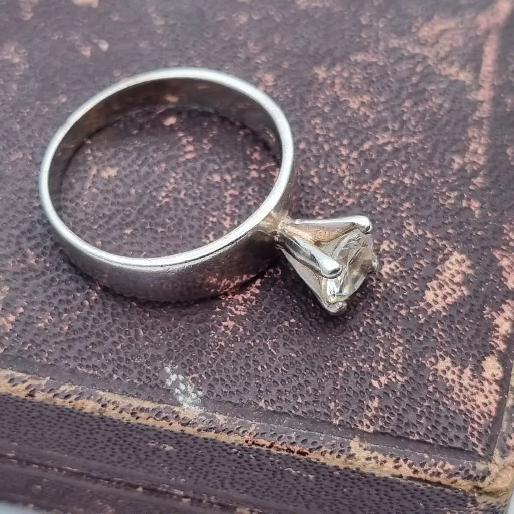 Anillo art déco vintage anillo blanco