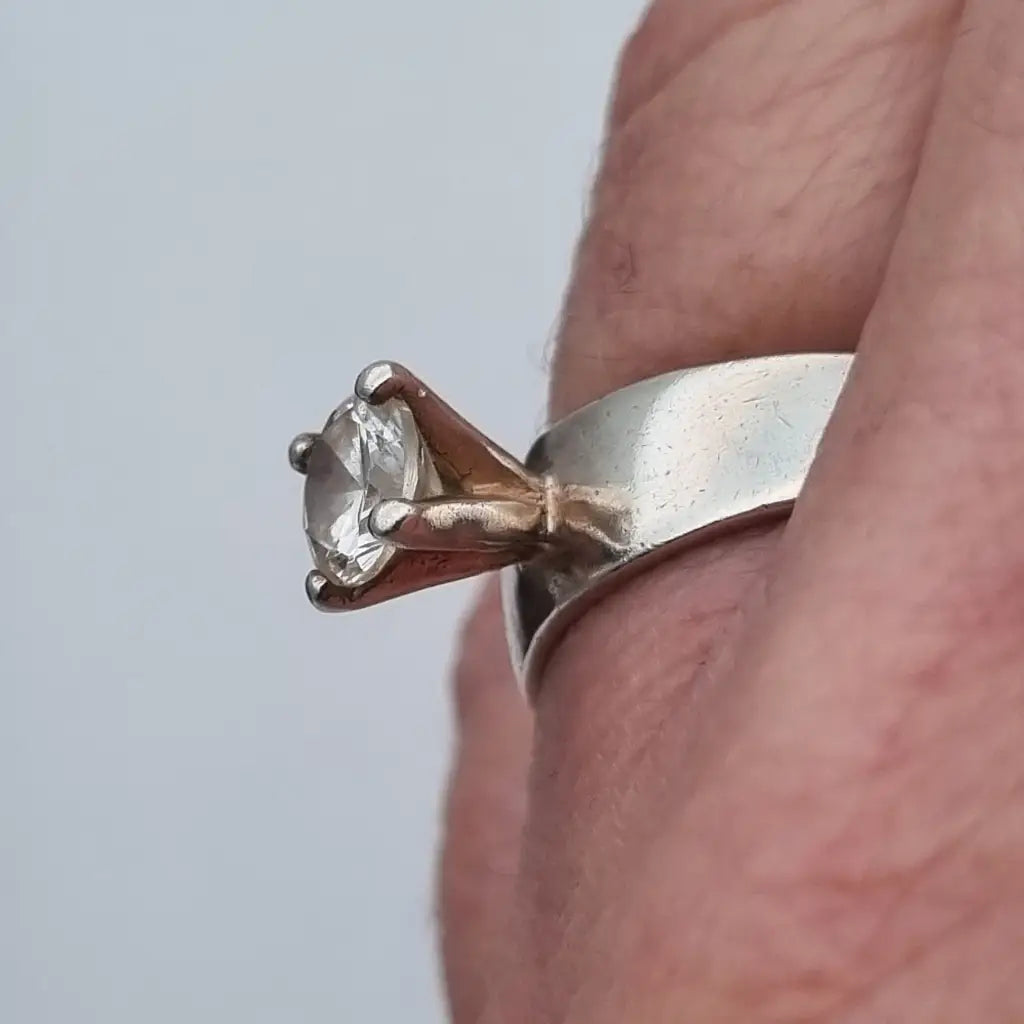 Anillo art déco vintage anillo blanco