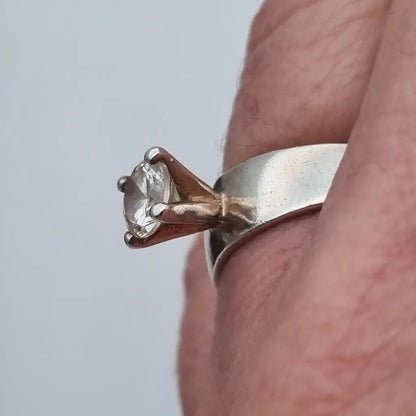 Anillo art déco vintage anillo blanco