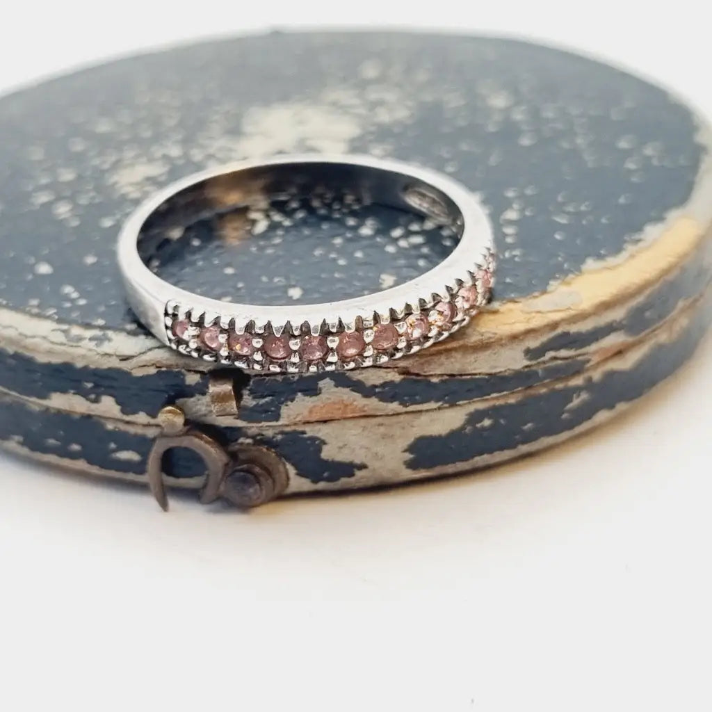 Anillo art déco vintage anillo rosa