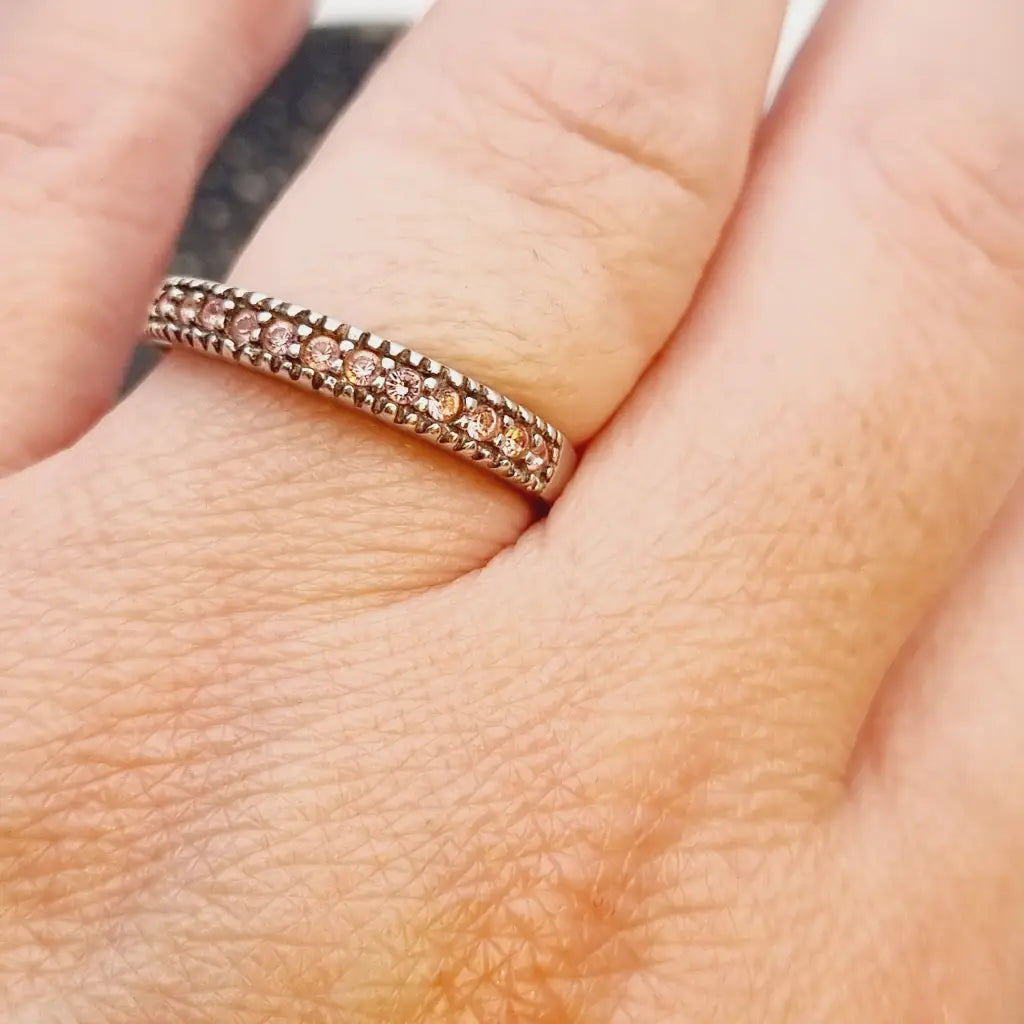 Anillo art déco vintage anillo rosa