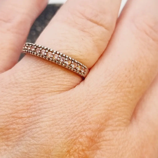 Anillo art déco vintage anillo rosa