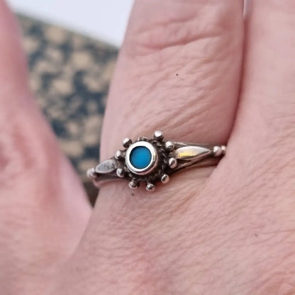 Anillo azul vintage anillo boho de mujer