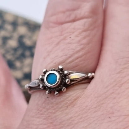 Anillo azul vintage anillo boho de mujer