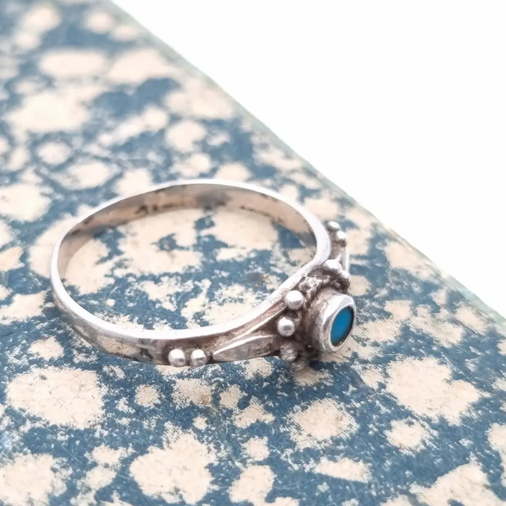Anillo azul vintage anillo boho de mujer