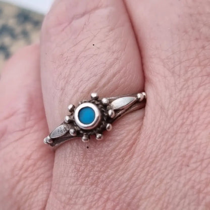 Anillo azul vintage anillo boho de mujer