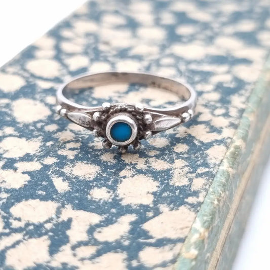 Anillo azul vintage anillo boho de mujer