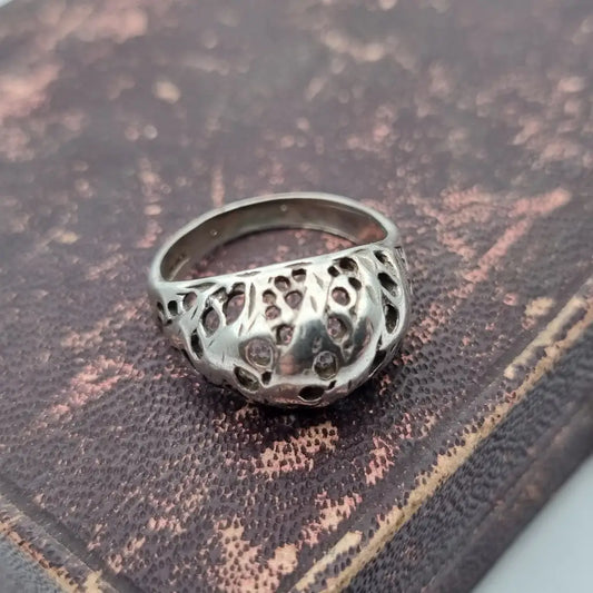 Anillo brutalista vintage anillo de plata para mujer diseño original