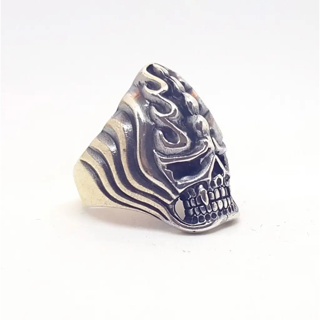 Anillo de calavera plata ley para hombre estilo Rock Heavy Motor talla 10