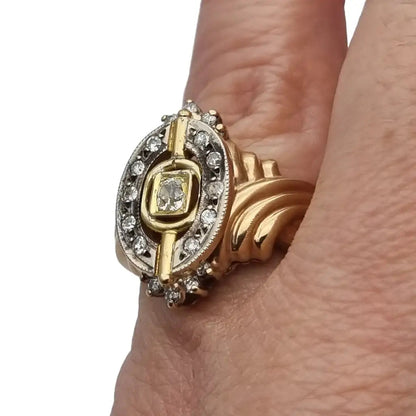 Anillo de diamantes oro para mujer anillo Clyde duneier 10k antigüedad art