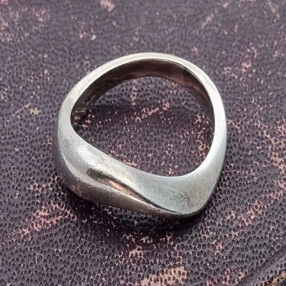Anillo de diseño en plata ley anillo vintage joyería ondulada