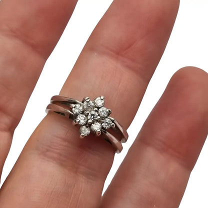 Anillo doble articulado en plata reversible con piedra lila o blanca regalos