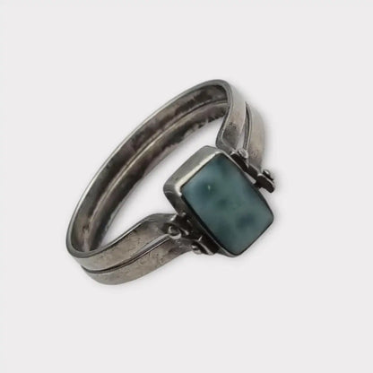 Anillo Doble de Plata 925 con Piedra Natural Diseño 2 en 1 Estilo Bohemio Chic