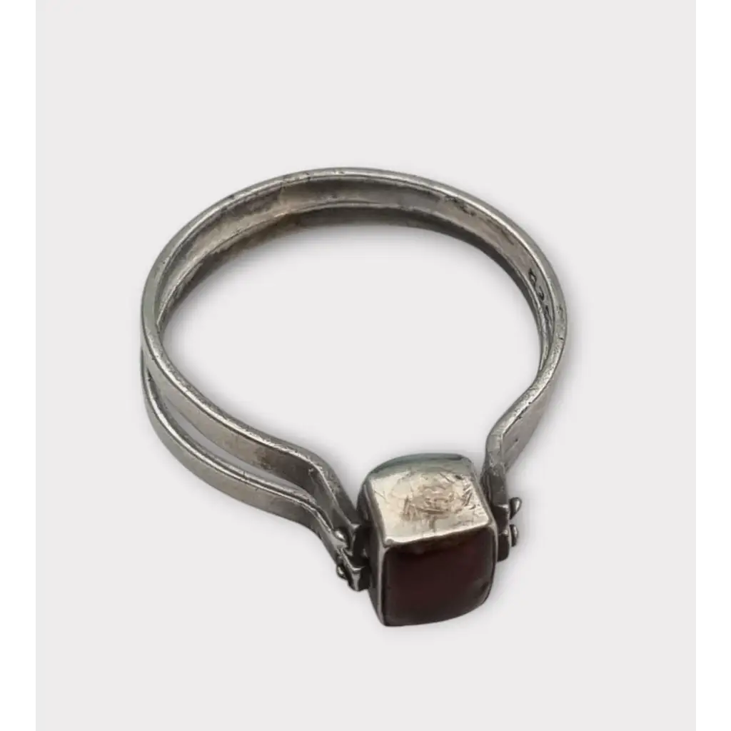 Anillo Doble de Plata 925 con Piedra Natural Diseño 2 en 1 Estilo Bohemio Chic