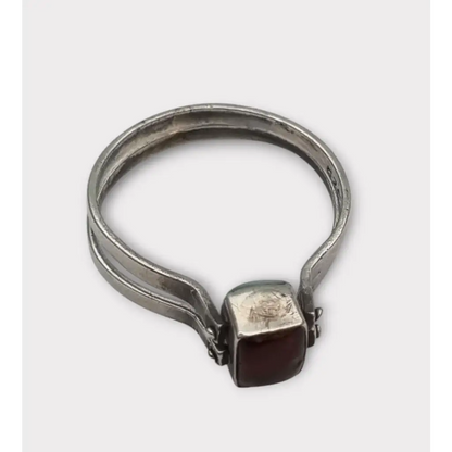 Anillo Doble de Plata 925 con Piedra Natural Diseño 2 en 1 Estilo Bohemio Chic