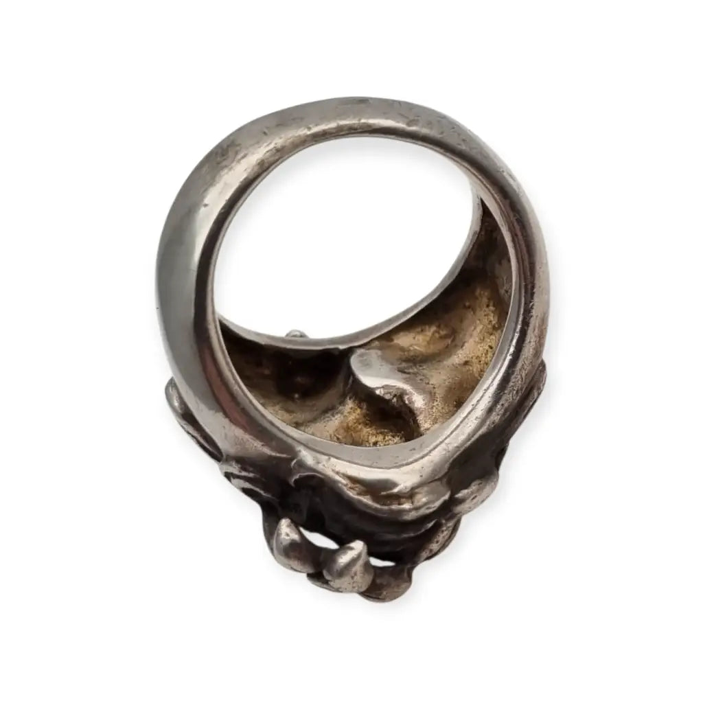 Anillo estilo Art Nouveau en plata 925 con figura femenina floral relieve