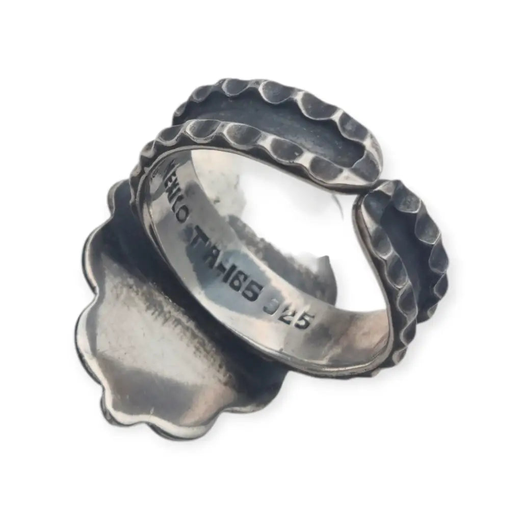 Anillo estilo Matilde Poulat en plata 925 Matl con turquesa coral y amatista –