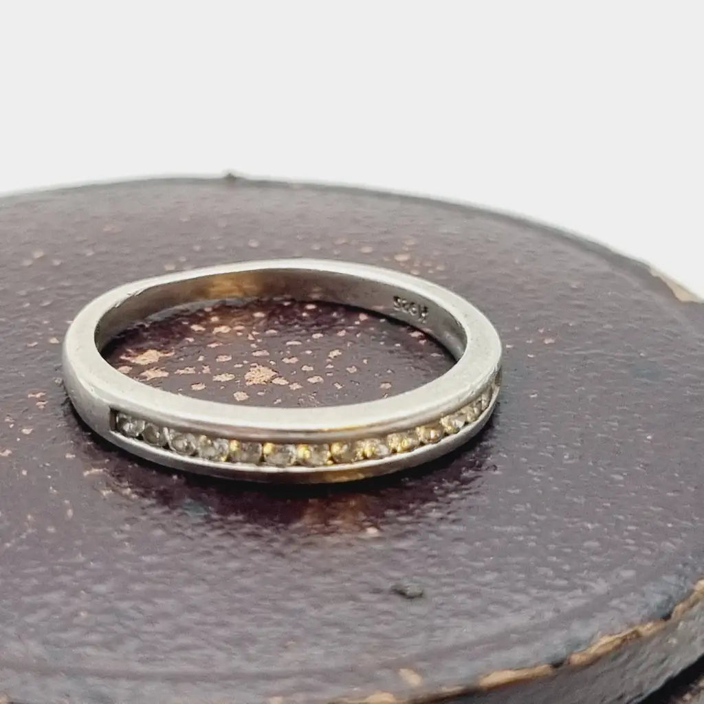 Anillo de eternidad vintage anillo art déco blanco