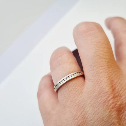 Anillo de eternidad vintage anillo art déco blanco