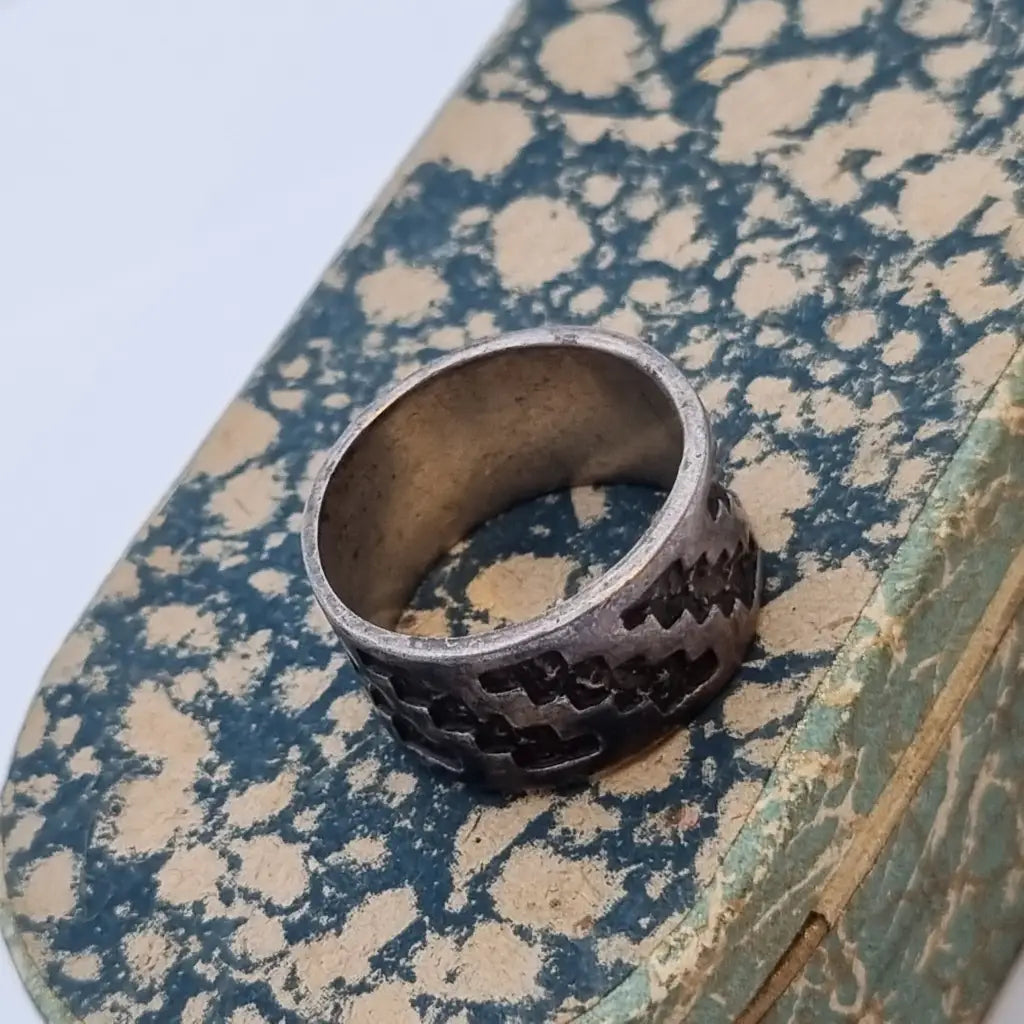 Anillo JR USA Vintage Estilo Suroeste James Rogers J. R. Silversmiths Plata